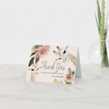 Giraffe Rosa Blommigt Girl 1st Birthday
