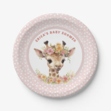 Giraffe Rosa Flicka Shower Sprinkle Vild Jungle