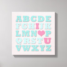 Giraffe Rosa Mint Aqua Teal Wall Art Canvas