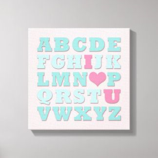 Giraffe Rosa Mint Aqua Teal Wall Art Canvas