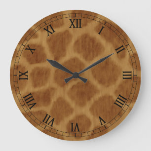 Giraffe Round Roman Numerals Clock Stor Klocka