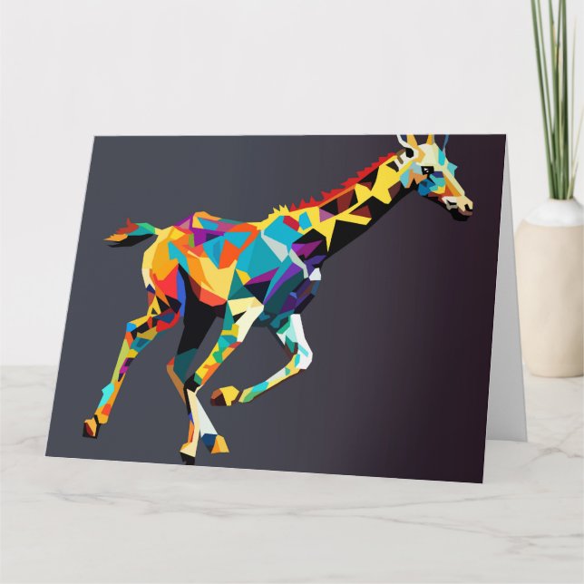Giraffe run pop tack kort (Framsida)