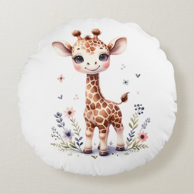 Giraffe Rund Kudde (Framsidan)