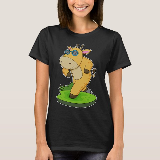 Giraffe Running Glasses T Shirt (Framsida)