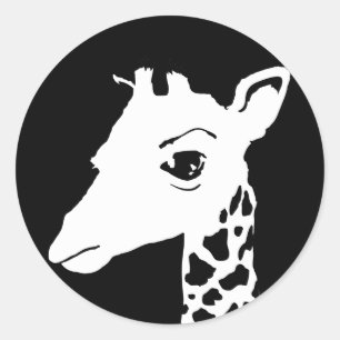 giraffe runt klistermärke