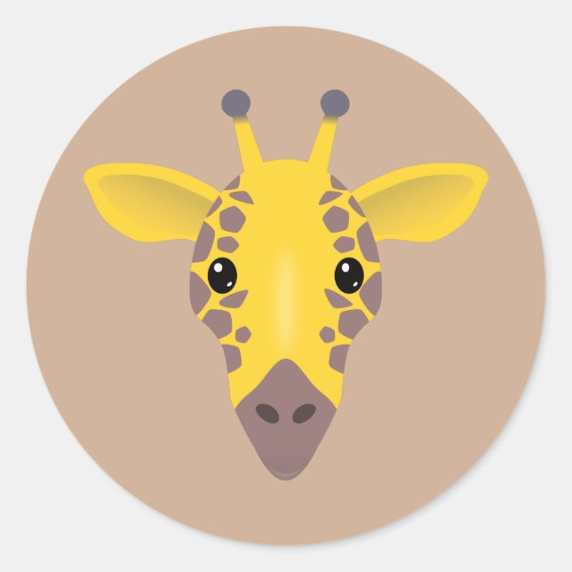 Giraffe Runt Klistermärke (Framsida)