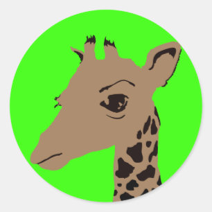 giraffe runt klistermärke