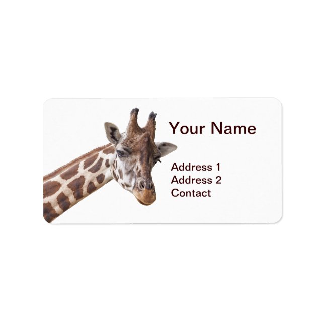 Giraffe Safari Animal Address Label Adressetikett (Framsidan)