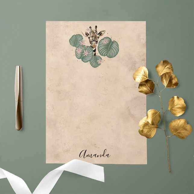 Giraffe Safari Animal Botanical Post-it Block (Skapare uppladdad)