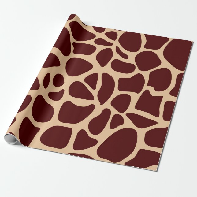Giraffe Safari Animal Mönster Wrapping Papper Presentpapper (Utrullad)