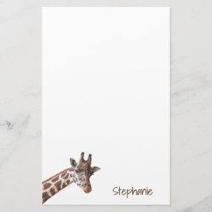 Giraffe Safari Animal Personlig Namn Brevpapper
