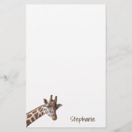 Giraffe Safari Animal Personlig Namn Brevpapper