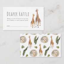 Giraffe Safari Baby Shower Diaper Raffle Biljett