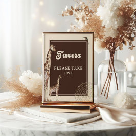 Giraffe Safari Baby Shower-favoriter Poster tecken