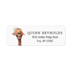 Giraffe Safari Returadressetikett Returadress Etikett