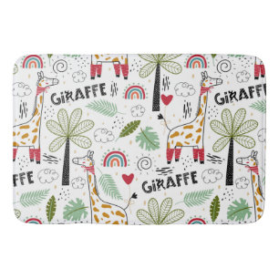 Giraffe Safari themed Handflatan Träd, Rainbow, do Badrumsmatta