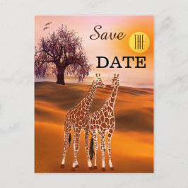 Giraffe Safari Zoo Spara datum Postkort Meddelande Vykort