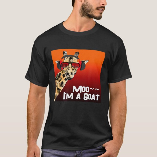 Giraffe säger att Moo jag är en bra musik T Shirt (Framsida)