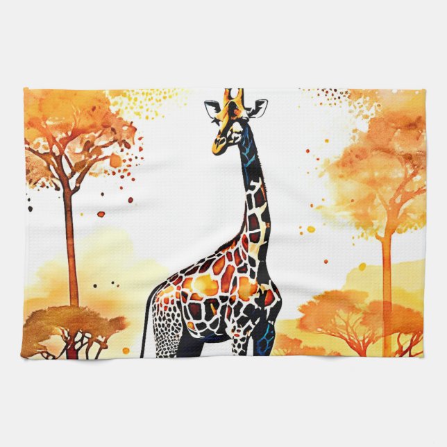 Giraffe Savannah Art Kökshandduk (Horisontell)