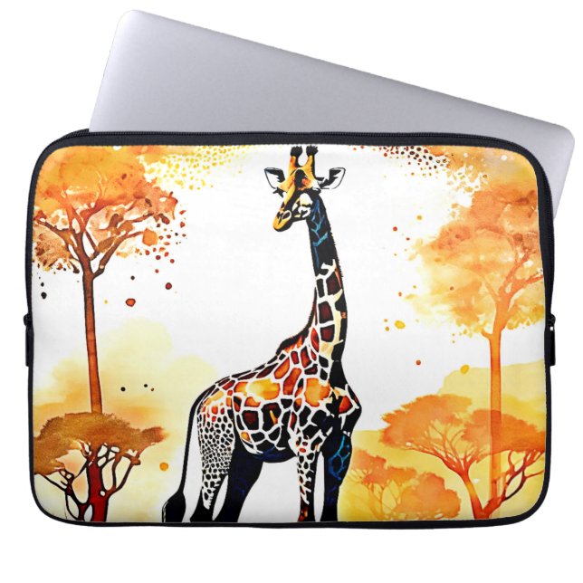 Giraffe Savannah Art Laptop Fodral (Framsidan)