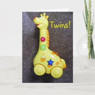 GIRAFFE SAYS GRATULERARA TWILLINGAR KORT