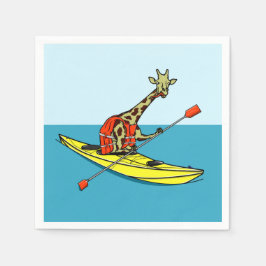 Giraffe sea kayaking pappersservett
