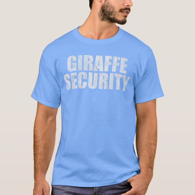 Giraffe Security Trick eller Trema Halloween Costu T Shirt (Framsida)