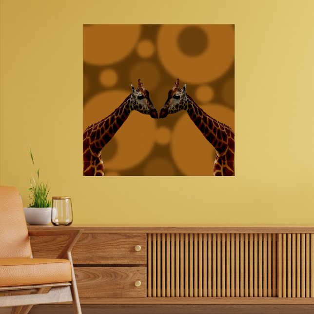 Giraffe Self Reflection Poster (Vardagsrum 2)