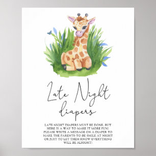 Giraffe \ Sent nattblöjspel Poster