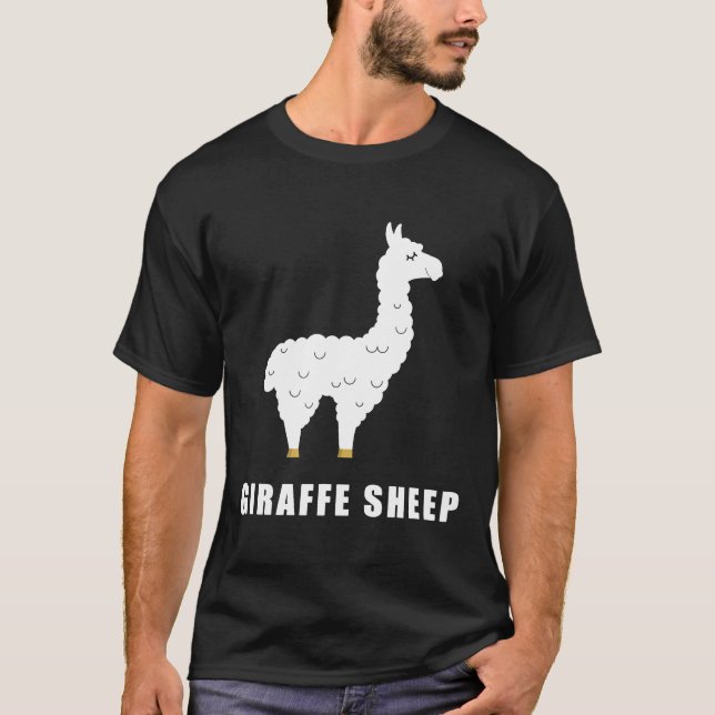 GIRAFFE SHEEP Funny Llama Meme Animal Meme Interne T Shirt (Framsida)