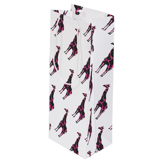 Giraffe Shock rosa och Black Silhouette (Framsidan Vinklad)