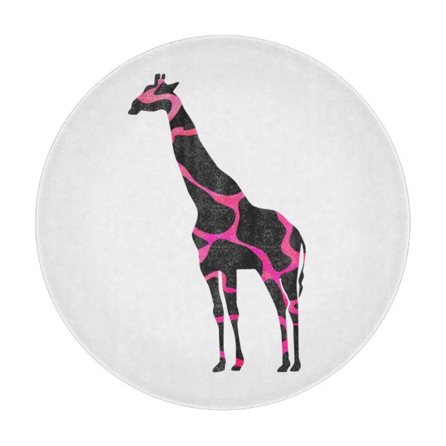 Giraffe Shock rosa och Black Silhouette (Framsidan)