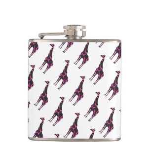 Giraffe Shock rosa och Black Silhouette Fickplunta