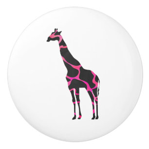 Giraffe Shock rosa och Black Silhouette Knopp