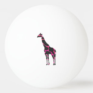 Giraffe Shock rosa och Black Silhouette Pingisboll
