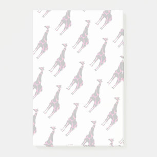 Giraffe Shock rosa och Black Silhouette Post-it Block