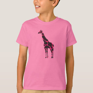 Giraffe Shock rosa och Black Silhouette T Shirt
