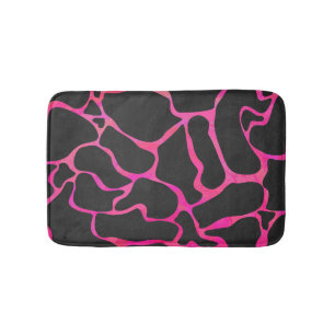 Giraffe Shock rosa och svart utskrift Badrumsmatta