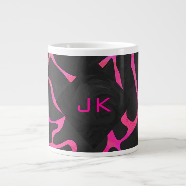Giraffe Shock rosa och svart utskrift Jumbo Mugg (Framsidan)