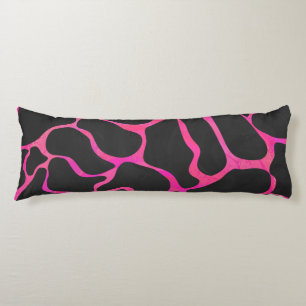 Giraffe Shock rosa och svart utskrift Kroppskudde