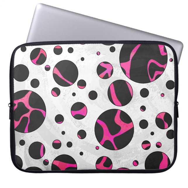 Giraffe Shock rosa och svart utskrift Laptop Fodral (Framsidan)
