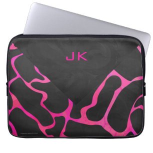 Giraffe Shock rosa och svart utskrift Laptop Sleeve