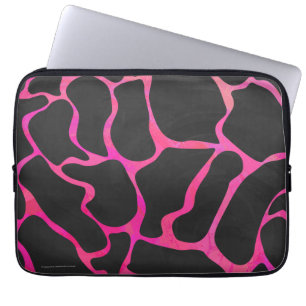 Giraffe Shock rosa och svart utskrift Laptop Sleeve