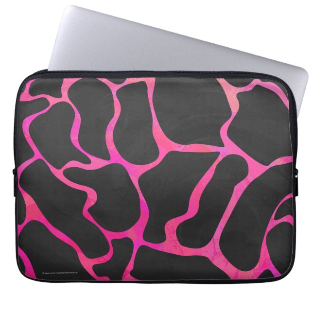 Giraffe Shock rosa och svart utskrift Laptop Sleeve (Framsidan)