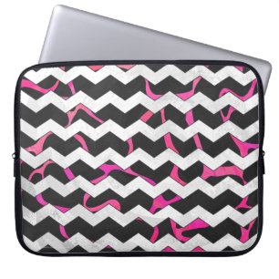 Giraffe Shock rosa och svart utskrift Laptop Sleeve