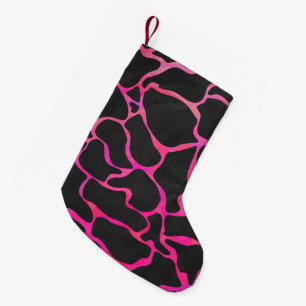 Giraffe Shock rosa och svart utskrift Liten Julstrumpa
