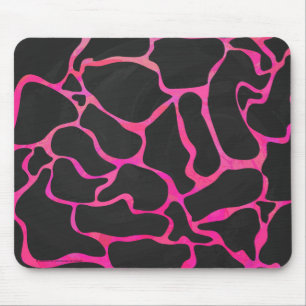 Giraffe Shock rosa och svart utskrift Musmatta