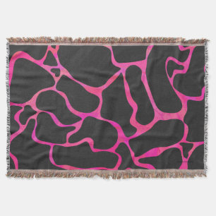 Giraffe Shock rosa och svart utskrift Mysfilt