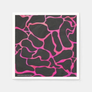 Giraffe Shock rosa och svart utskrift Pappersservett