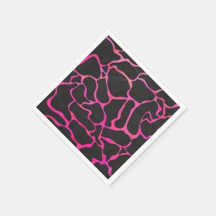 Giraffe Shock rosa och svart utskrift Pappersservett